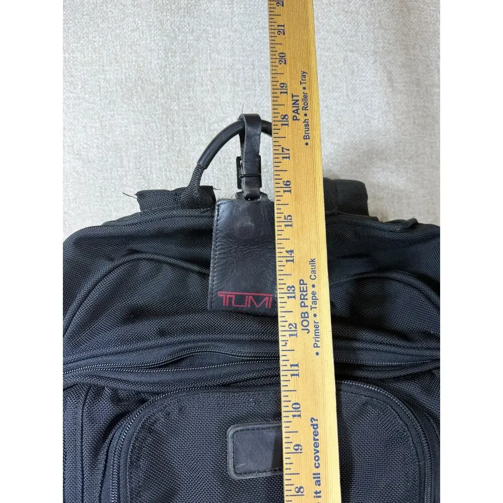 TUMI Alpha Black Ballistic Nylon Travel Laptop Utility Backpack Carryall Pack